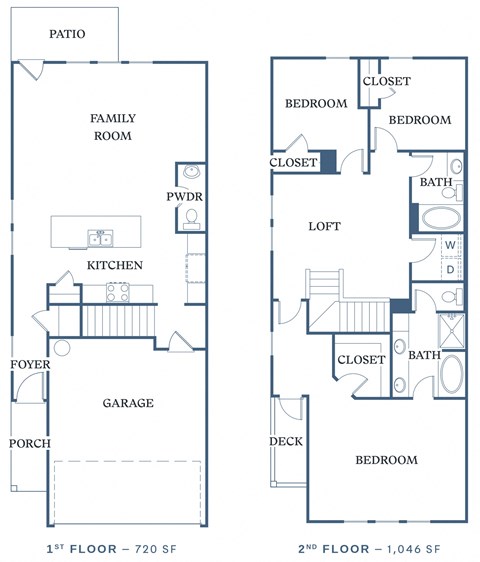 a floor plan of a two story house with a garage and a balcony